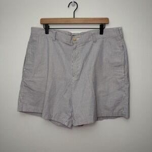 J.Crew Men's Size 38 Seersucker Shorts Striped Casual Summer Outdoor Blue‎ White